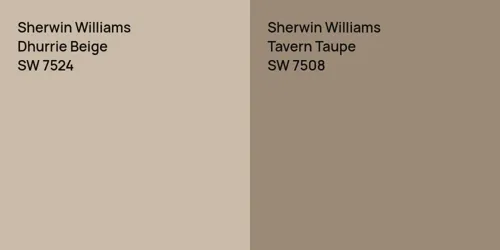 SW 7524 Dhurrie Beige vs SW 7508 Tavern Taupe