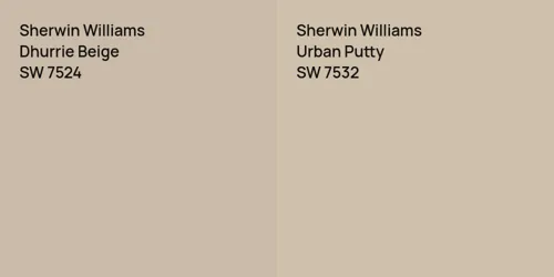 SW 7524 Dhurrie Beige vs SW 7532 Urban Putty