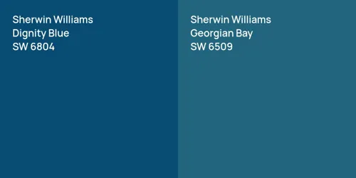 SW 6804 Dignity Blue vs SW 6509 Georgian Bay