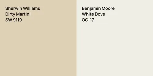 SW 9119 Dirty Martini vs OC-17 White Dove