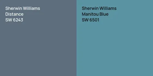 SW 6243 Distance vs SW 6501 Manitou Blue