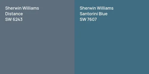 SW 6243 Distance vs SW 7607 Santorini Blue