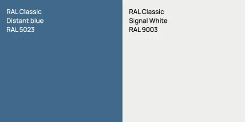 RAL 5023  Distant blue vs RAL 9003 Signal White