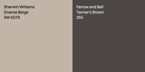 SW 6079 Diverse Beige vs 255 Tanner's Brown