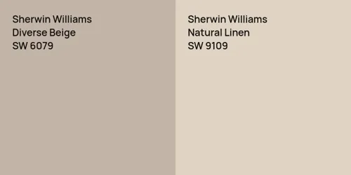 SW 6079 Diverse Beige vs SW 9109 Natural Linen