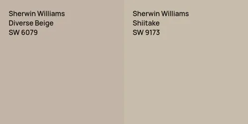 SW 6079 Diverse Beige vs SW 9173 Shiitake