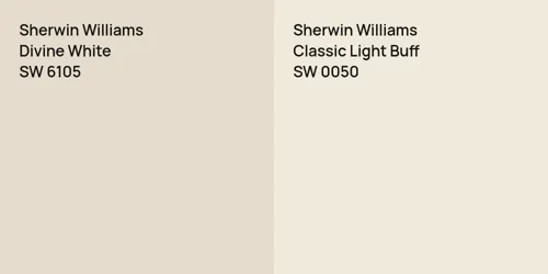 SW 6105 Divine White vs SW 0050 Classic Light Buff