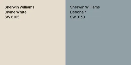 SW 6105 Divine White vs SW 9139 Debonair