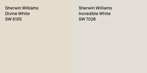 SW 6105 Divine White vs SW 7028 Incredible White