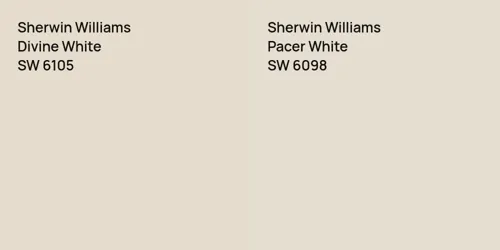 SW 6105 Divine White vs SW 6098 Pacer White