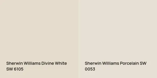 SW 6105 Divine White vs SW 0053 Porcelain