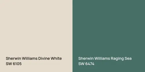 SW 6105 Divine White vs SW 6474 Raging Sea