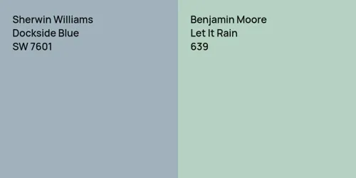 SW 7601 Dockside Blue vs 639 Let It Rain