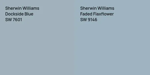 SW 7601 Dockside Blue vs SW 9146 Faded Flaxflower