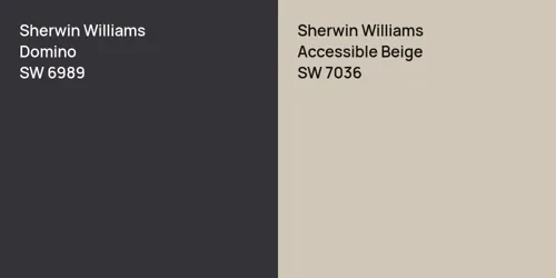 SW 6989 Domino vs SW 7036 Accessible Beige