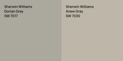 SW 7017 Dorian Gray vs SW 7030 Anew Gray