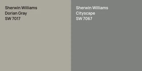 SW 7017 Dorian Gray vs SW 7067 Cityscape