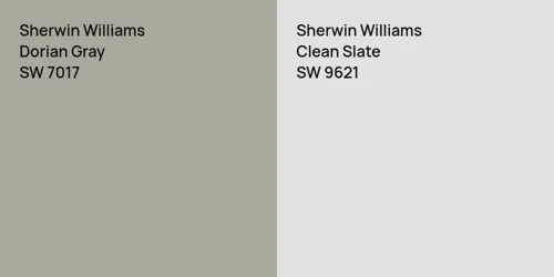 SW 7017 Dorian Gray vs SW 9621 Clean Slate