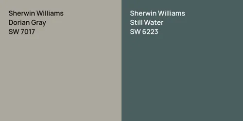 SW 7017 Dorian Gray vs SW 6223 Still Water