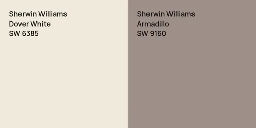 SW 6385 Dover White vs SW 9160 Armadillo