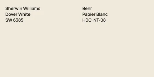 SW 6385 Dover White vs HDC-NT-08 Papier Blanc