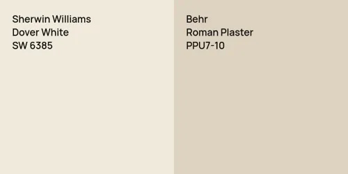 SW 6385 Dover White vs PPU7-10 Roman Plaster