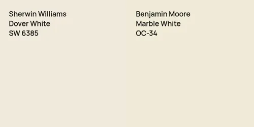 SW 6385 Dover White vs OC-34 Marble White