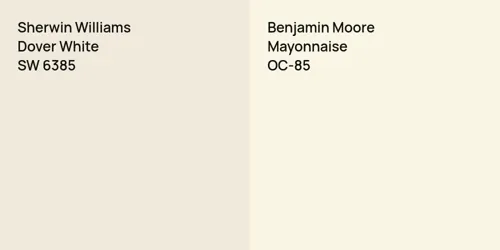 SW 6385 Dover White vs OC-85 Mayonnaise