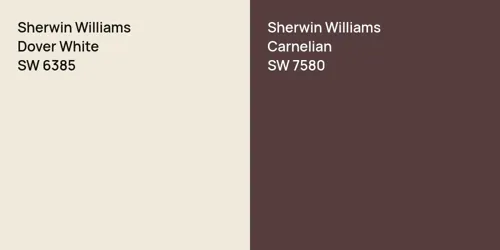 SW 6385 Dover White vs SW 7580 Carnelian