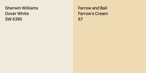 SW 6385 Dover White vs 67 Farrow's Cream