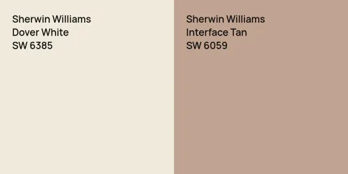 SW 6385 Dover White vs SW 6059 Interface Tan