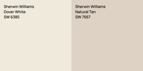 SW 6385 Dover White vs SW 7567 Natural Tan