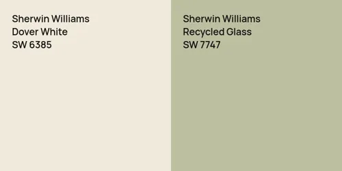 SW 6385 Dover White vs SW 7747 Recycled Glass