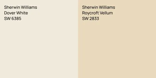 SW 6385 Dover White vs SW 2833 Roycroft Vellum