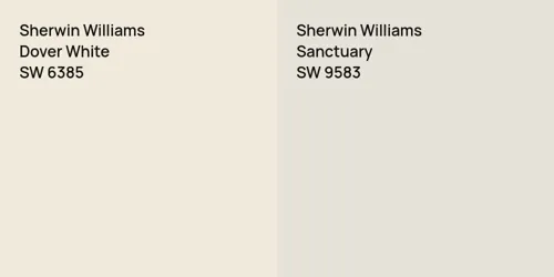 SW 6385 Dover White vs SW 9583 Sanctuary