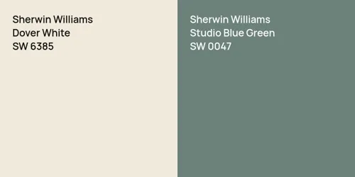 SW 6385 Dover White vs SW 0047 Studio Blue Green