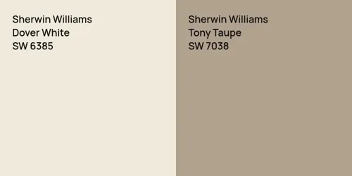 SW 6385 Dover White vs SW 7038 Tony Taupe