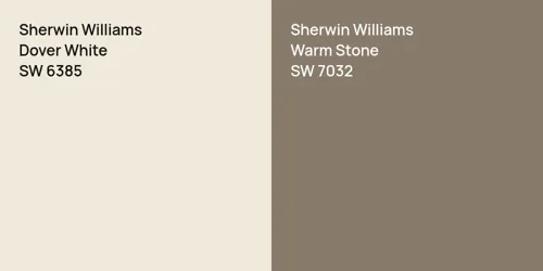 SW 6385 Dover White vs SW 7032 Warm Stone