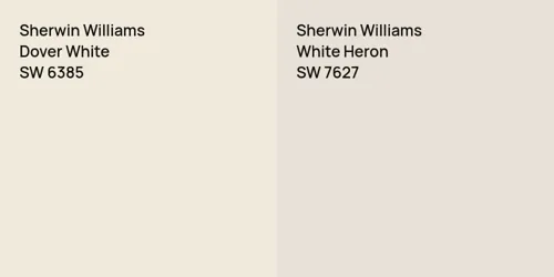 SW 6385 Dover White vs SW 7627 White Heron