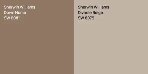 SW 6081 Down Home vs SW 6079 Diverse Beige