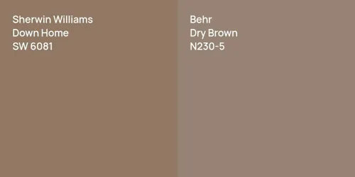 SW 6081 Down Home vs N230-5 Dry Brown