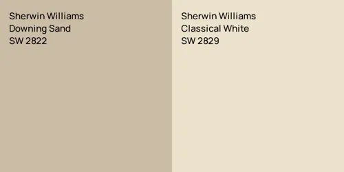 SW 2822 Downing Sand vs SW 2829 Classical White