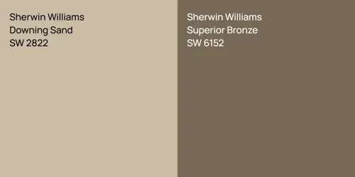 SW 2822 Downing Sand vs SW 6152 Superior Bronze