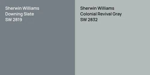 SW 2819 Downing Slate vs SW 2832 Colonial Revival Gray