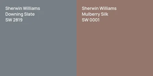 SW 2819 Downing Slate vs SW 0001 Mulberry Silk