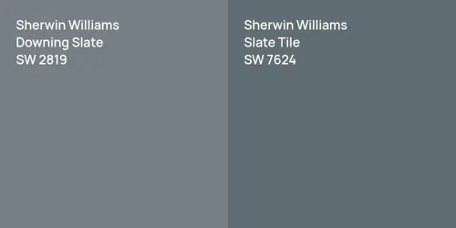 SW 2819 Downing Slate vs SW 7624 Slate Tile