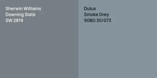 SW 2819 Downing Slate vs 90BG 30/073 Smoke Grey