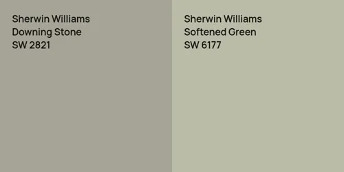 SW 2821 Downing Stone vs SW 6177 Softened Green