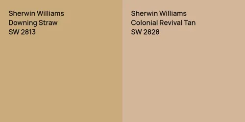 SW 2813 Downing Straw vs SW 2828 Colonial Revival Tan