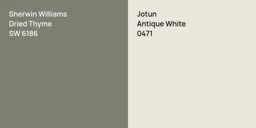 SW 6186 Dried Thyme vs 0471 Antique White